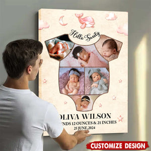 Personalized Baby Collage Photo Poster Gift For Baby Newborn