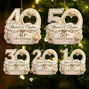 "Mr & Mrs" Personalized Wedding Anniversary Acrylic Ornament โ Christmas Keepsake Gift For Couples