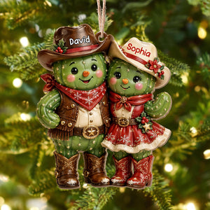 Our First Christmas Together β Personalized Cowboy Couple Wooden Ornament | Custom Keepsake Gift For Couples