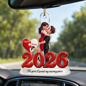 "The Year I Found My Missing Piece" – Personalized Acrylic Ornament | Christmas Keepsake For Couples
