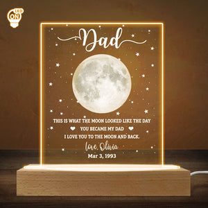 Personalized "This Is What The Moon Looked Like" Plaque – Walnut Base | Sentimental Gift