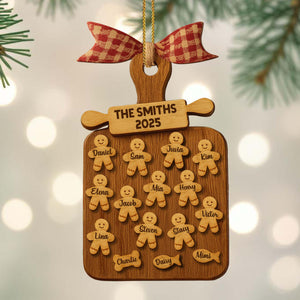 Celebrate Your Family With Cookie Figures Ornament, Personalized Custom Wood Ornament