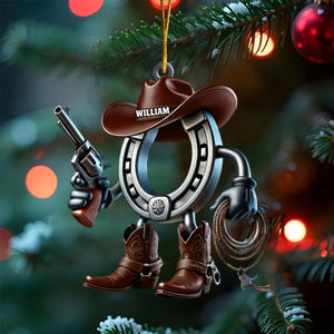Personalized Custom Name Cowboy Ornament, Cowboy Christmas Gift