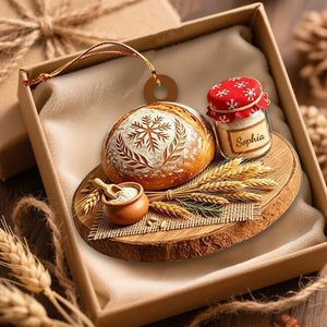 Personalized Sourdough Bread Ornament, Custom Baker Christmas Acrylic Ornament, Bread Lover Gift, Bakery Keepsake
