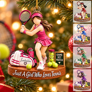 Who Loves Tennis – Personalized Acrylic Christmas Ornament | Custom Name Keepsake Gift For Tennis Players & Fans