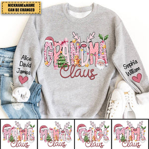 Pink Trend Gigi Claus Personalized Sweatshirt - Best Family Christmas Gift for Grandma