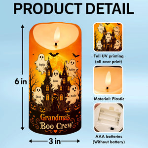 "Grandma's Little Boo Crew" Haunted House β Personalized LED Candle | Halloween Decor For Grandma