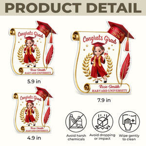 Personalized Graduation Acrylic Plaque – "Her Success Story Begins Here" – Gift For Him & Her