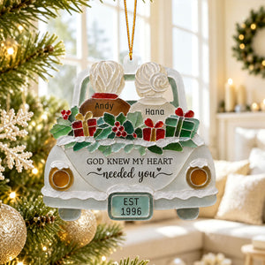 "God Knew My Heart Needed You" β Personalized Acrylic Hanging Ornament | Gift For Couples