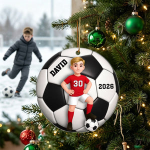 Soccer Girl Boy - Personalized Acrylic Ornament Christmas Gift For Daughter, Gift For Son