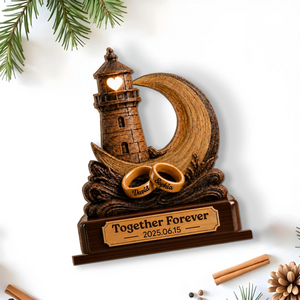 "Together Through Life" โ Personalized Wood Plaque With Flat Base | Gift For Couples