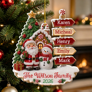 "Family Christmas" – Personalized White Acrylic Ornament | Holiday Keepsake For Families