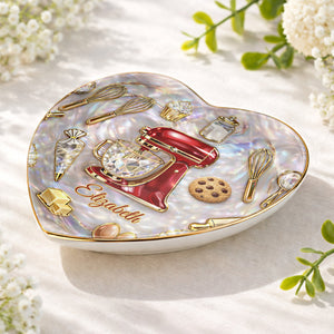 Gift For Bakers & Cookie Lovers β Personalized "Baking With Love" Jewelry Dish