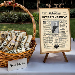 Happy Birthday! - Personalized Photo 40th 50th 60th 70th Birthday Newspaper Poster