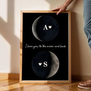 Custom Couple Birth Date Moon Phase - Personalized Poster - Valentine's Day Gift For Couple