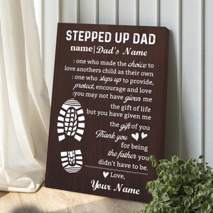 Personalized "Stepped Up Dad" Canvas - Customizable Names