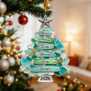 Custom Sea Glass Acrylic Ornament – Personalized Christmas & Birthday Gift For Family | Home Filled With Cheer