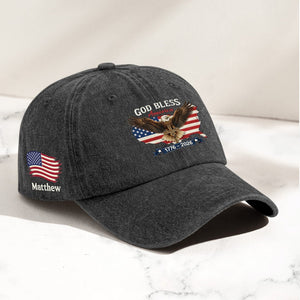 Personalized Distressed Denim Cap, America 250th Anniversary Patriotic Design