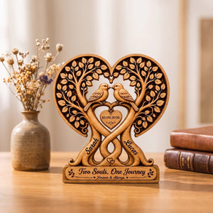 "Two Souls, One Journey" – Personalized Acrylic Plaque | Custom Anniversary Gift & Wedding Decor
