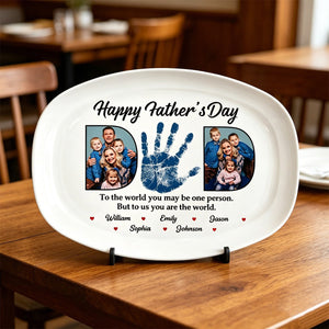 Custom Photo Dad You Are The World - Personalized Plate