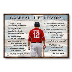 Personalized "Train Hard, Play Smart, Win With Heart" Baseball Poster – Life Lessons Gift For Baseball Lovers