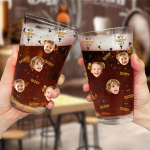 Best Dad Ever - Personalized Photo Beer Glass