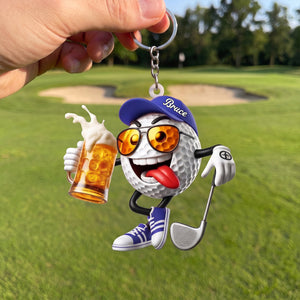 Custom Funny Beer Golf Acrylic Keychain – A Playful Personalized Gift For Golfers & Beer Enthusiasts