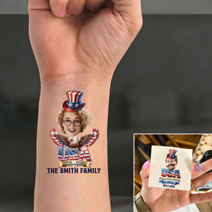 Custom Party Tattoo- Personalized America 250th Anniversary Gifts For Mom, Dad, Brother, Sister, Kids