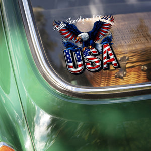 Personalized Faith, Family & Freedom America 250th Car Window Decal Sticker