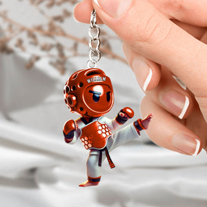 Custom Name Taekwondo Keychain- Personalized Acrylic Keychain