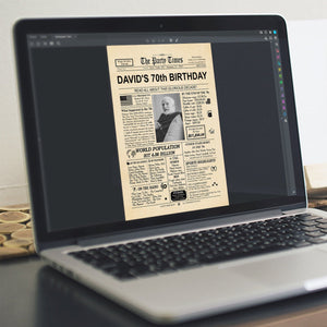 Happy Birthday! - Personalized Photo 40th 50th 60th 70th Birthday Newspaper Poster