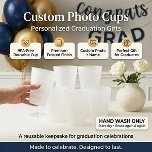 Graduation Gift For Him & Her – Personalized Custom Photo Cups "A Toast To The Next Chapter"