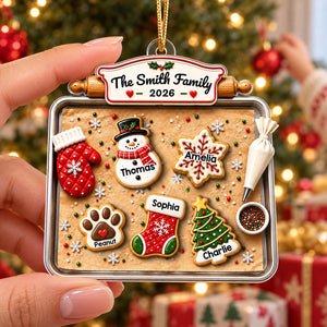 Personalized "Family Gingerbread Cookie" Acrylic Ornament β Holiday Keepsake For Families