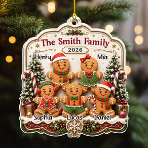 Our Sweet Family β Personalized Acrylic Christmas Ornament | Custom Names Family Keepsake