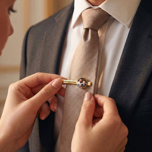 Personalized Photo Tie Clip β Wedding Gift For Dad, Husband, Groom & Groomsman