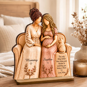 "Watching You Be A Mom, My Daughter" β Personalized Wooden Plaque | Gift For New Mom & Daughter