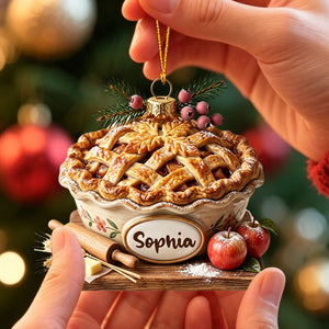 Personalized Apple Pie Ornament,Custom Christmas Keepsake,Gift For Pastry Lovers,Bakery