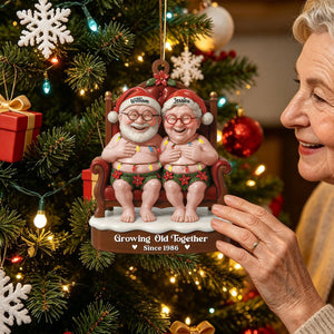 Growing Old Together Since Personalized Acrylic Ornament - Custom Couples Xmas Gift
