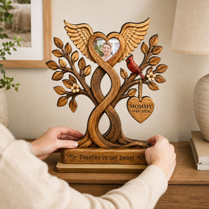 "Forever In Our Hearts" โ Personalized Wooden Plaque | Heartfelt Sympathy Gift For Loved Ones