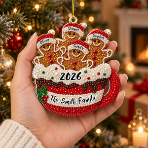 "Gingerbread Family Christmas" โ Personalized Acrylic Ornament | Holiday Keepsake For Families