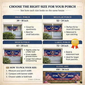 Custom Polyester Outdoor Banner - Personalized America 250th Anniversary Gifts For Mom, Dad, Brother, Sister, Kids