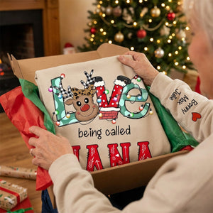 Personalized Christmas Reindeer Love Being Called Grandma Sweatshirt