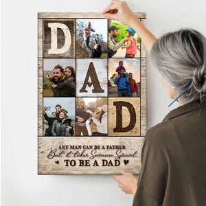 Personalized Dad Photo Collage Canvas Poster, Father’s Day Gifts 2025