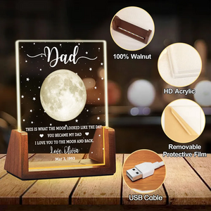 Personalized "This Is What The Moon Looked Like" Plaque – Walnut Base | Sentimental Gift