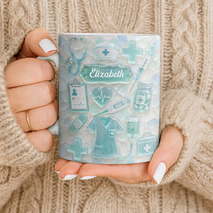 "Dedicated Nurse" Sea Glass โ Personalized Mug | Gift For Nurse Lovers