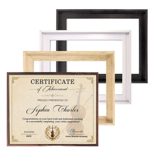Personalized Violin Certificate Canvas – Custom Achievement Gift For Violin Lovers | Competition & Lesson Graduation Award