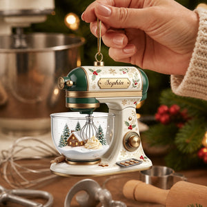 Personalized Cream Vintage Stand Mixer Christmas Ornament Baker Gift