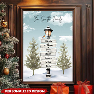 Personalized Family Christmas Tree Sign Post Canvas/Poster