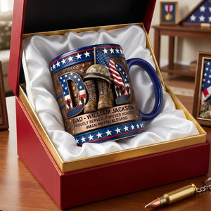 Gift For Dad – Personalized "Proud Veteran Dad" Accent Coffee Mug