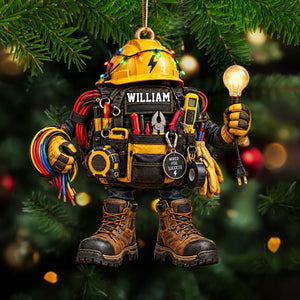 Personalized Electrician Tool Bag Christmas Ornament, Custom Tool Kit Ornament, Gift For Electrician